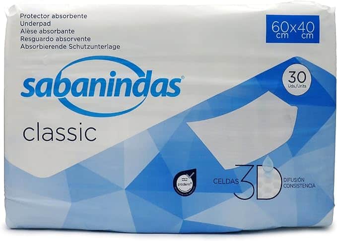 Indas Sabanindas Classic Protectores Absorbentes para Incontinencia. Foto del producto.